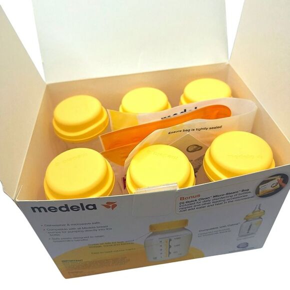 NWT Medela 6pk 5oz Breastmilk Storage Bottles + Micro-Steam Bags - Picture 3 of 9